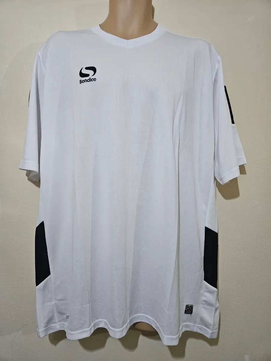 Sondico Venata Training Jersey in white, featuring black contrasting side panels