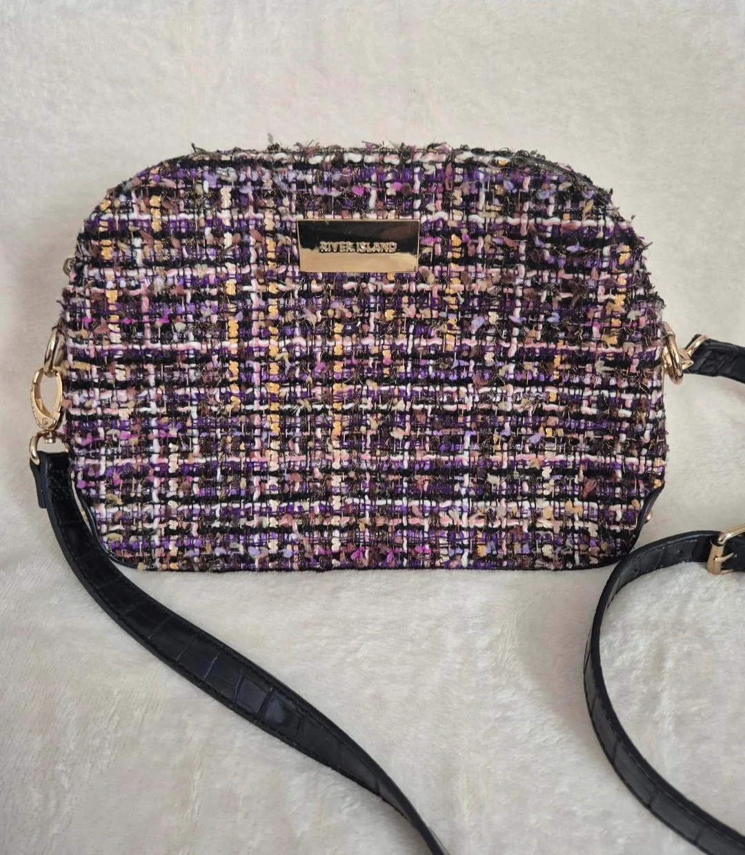 Ladies purple River Island across body handbag