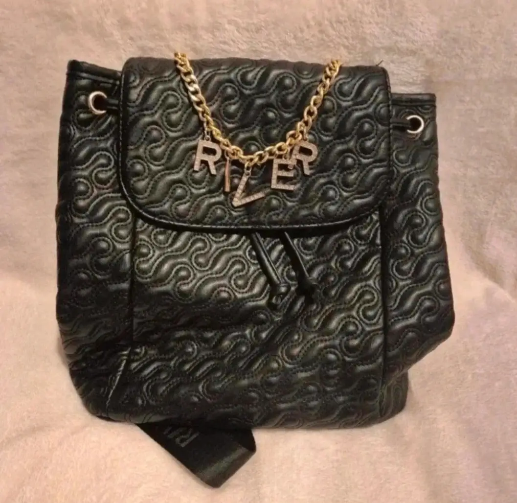 Ladies River Island black backpack