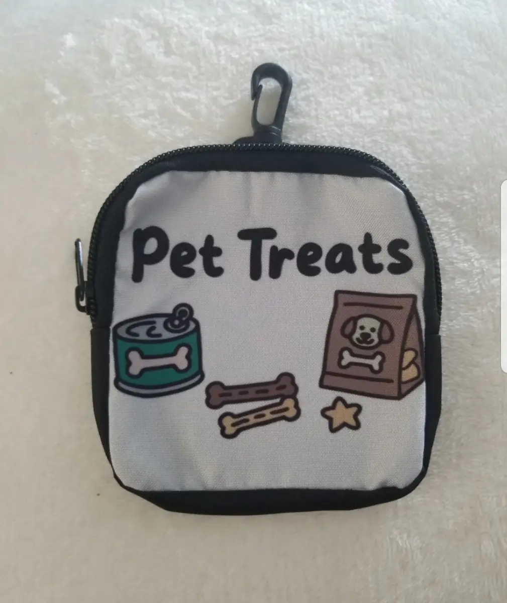 Dog storage treat pouch for keyring