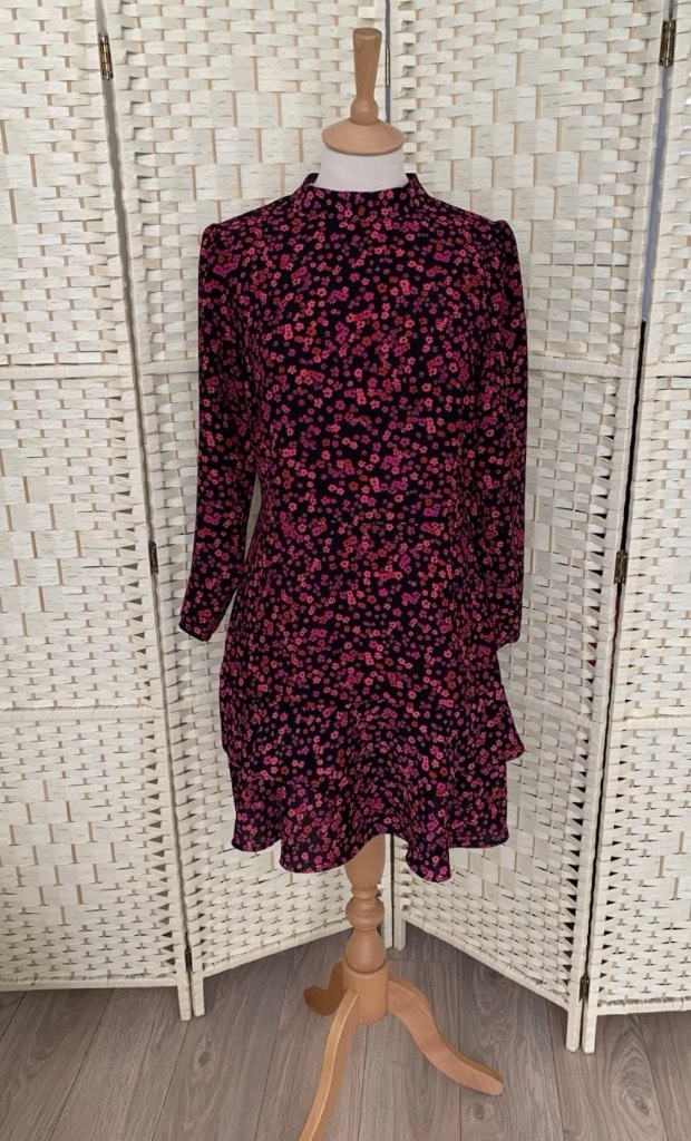Dorothy Perkins Pink Floral 3/4 Sleeve Dress Size 12