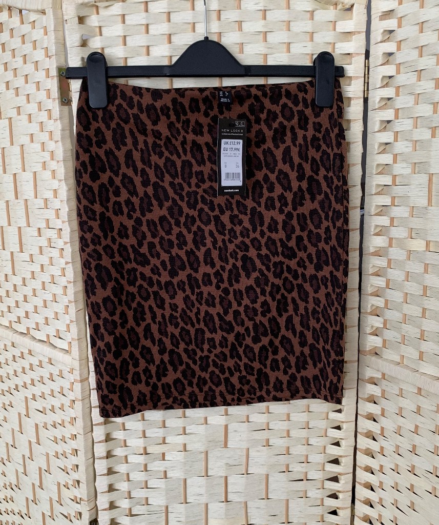 New Look New With Tag Animal Print Stretch Skirt Size 8