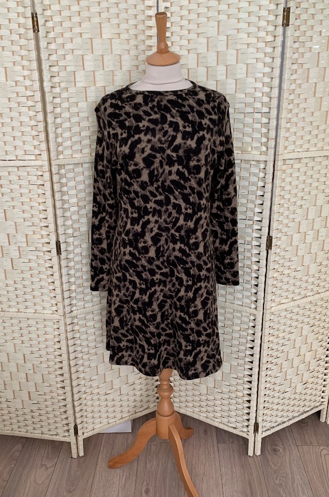 George New With Tag Leopard Print Soft Stretch Knit Dress Size 12
