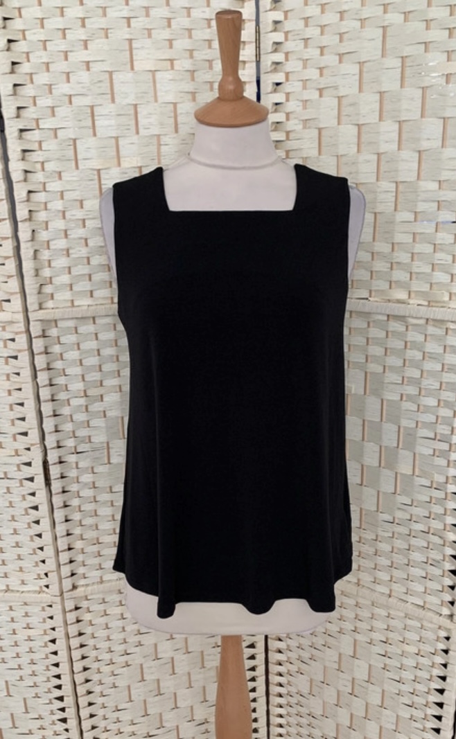 Next Black Square Neck Sleeveless Stretch Top Size 8