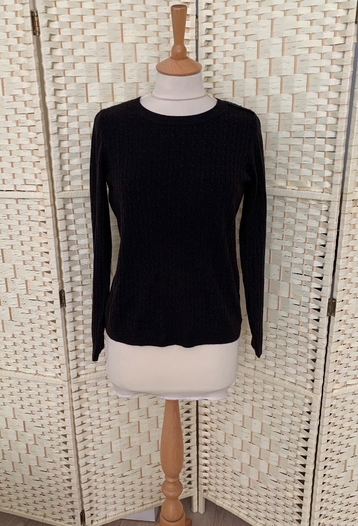Tu Black Soft Stretch Knit Jumper Size 10