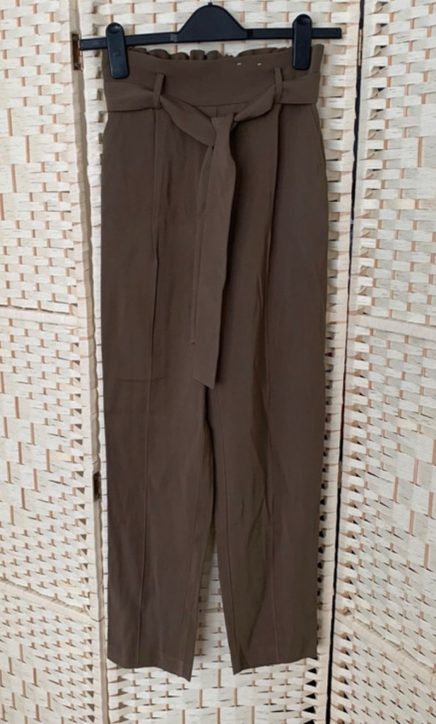 F&F Khaki Tapered Leg Summer Trousers Size 6