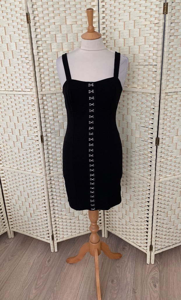 New Look Black Stretch Hook & Eye Stretch Dress Size 10