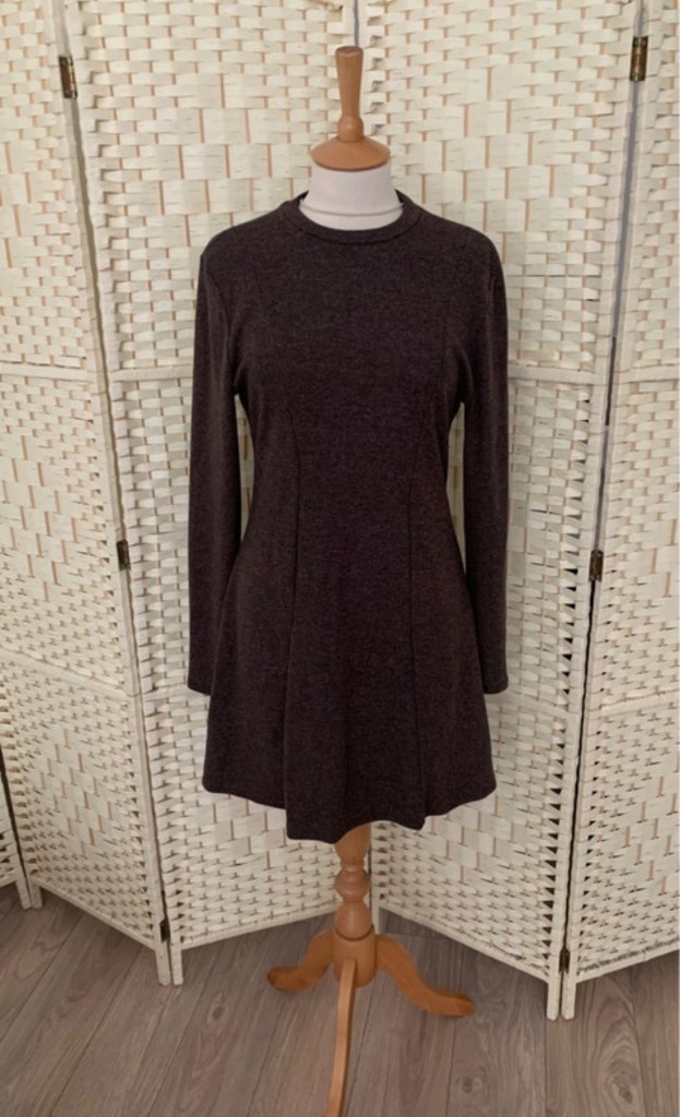 H&M Brown Soft Stretch Knit Dress Size Large / 16