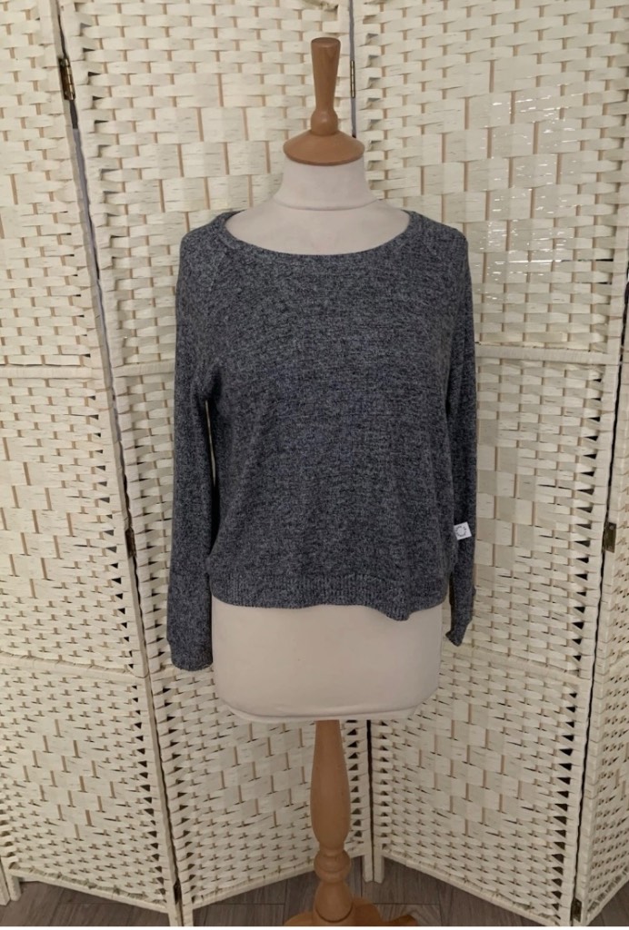 Primark Grey Super Soft Stretch Loungewear Cropped Jumper Size XS 6-8