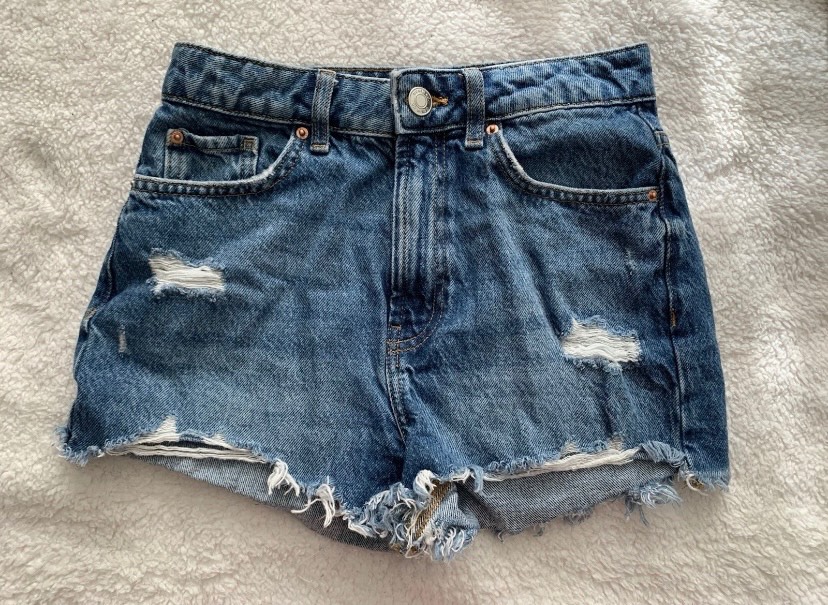 Primark Blue Distressed Cut Off Style Denim Shorts Size 6
