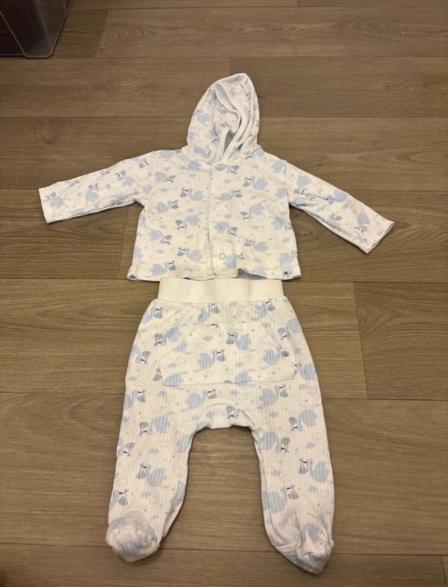 Watch Me Grow Whale Hooded Outfit Set 3- 6 Months
