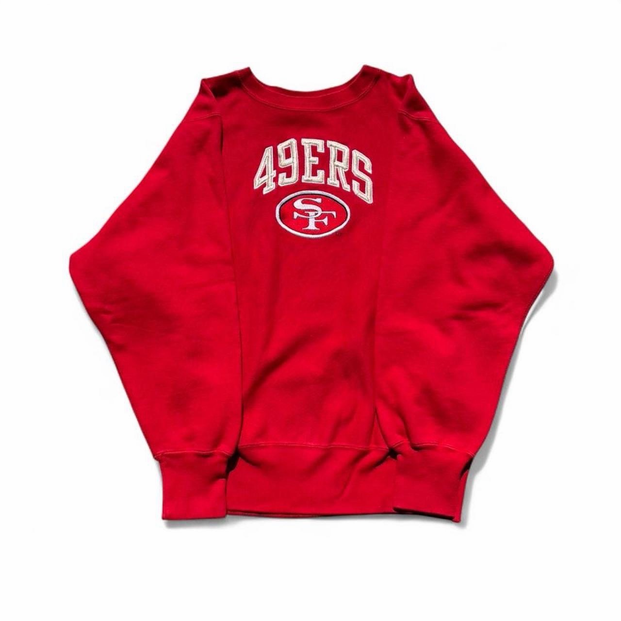 Vintage 90s San Francisco 49ers Embroidered Champion Reverse Weave Cotton & Acrylic Sweatshirt