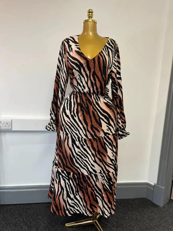 Women’s next beachwear animal print long sleeve classy maxi dress uk 16