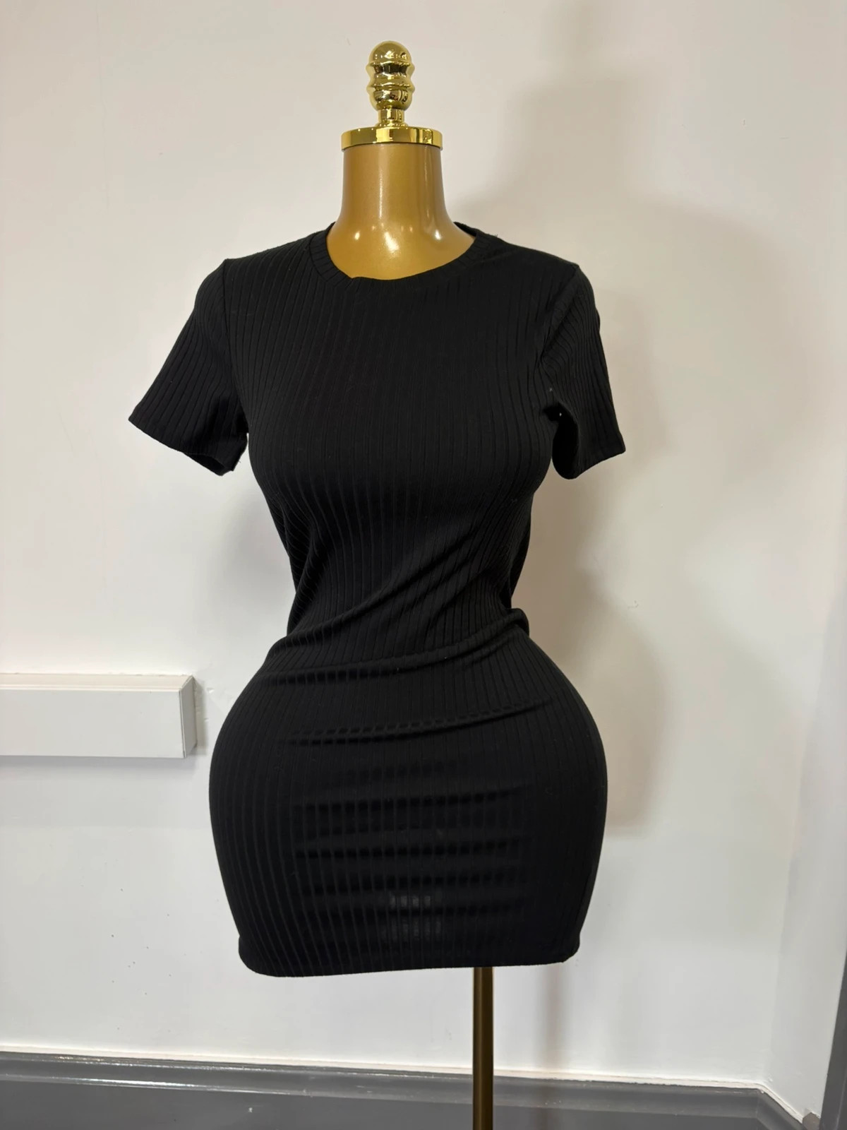 Women’s primark black ribbed xs t shirt dress