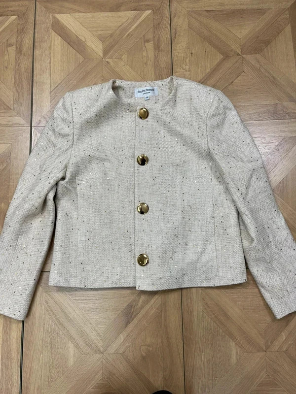 Helene Herman London lady gold detail button up blazer