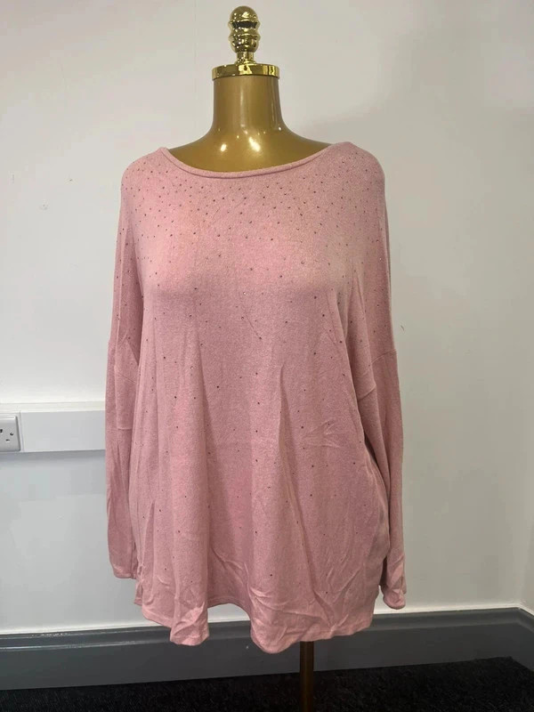 Women’s George sparkle detail long sleeve pink jumper top