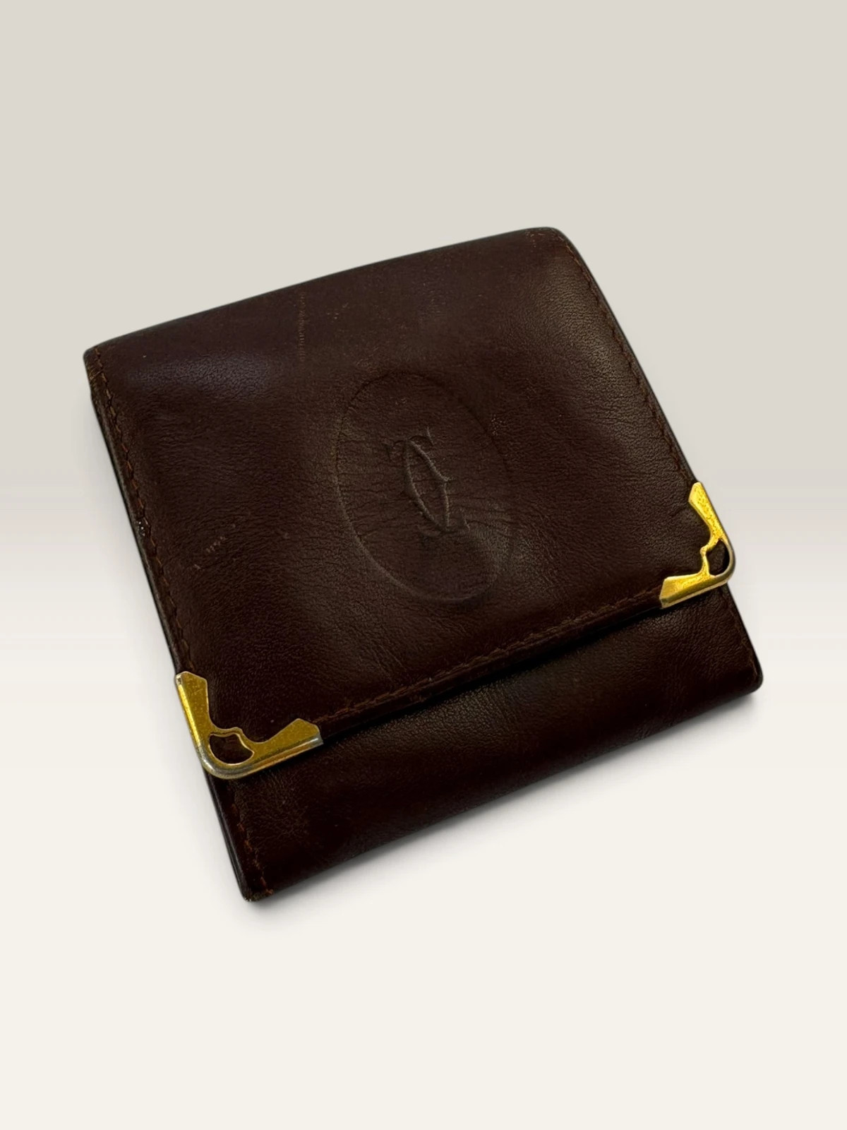 Vintage Cartier Must de Cartier Leather Coin Purse Wallet Burgundy Bordeaux