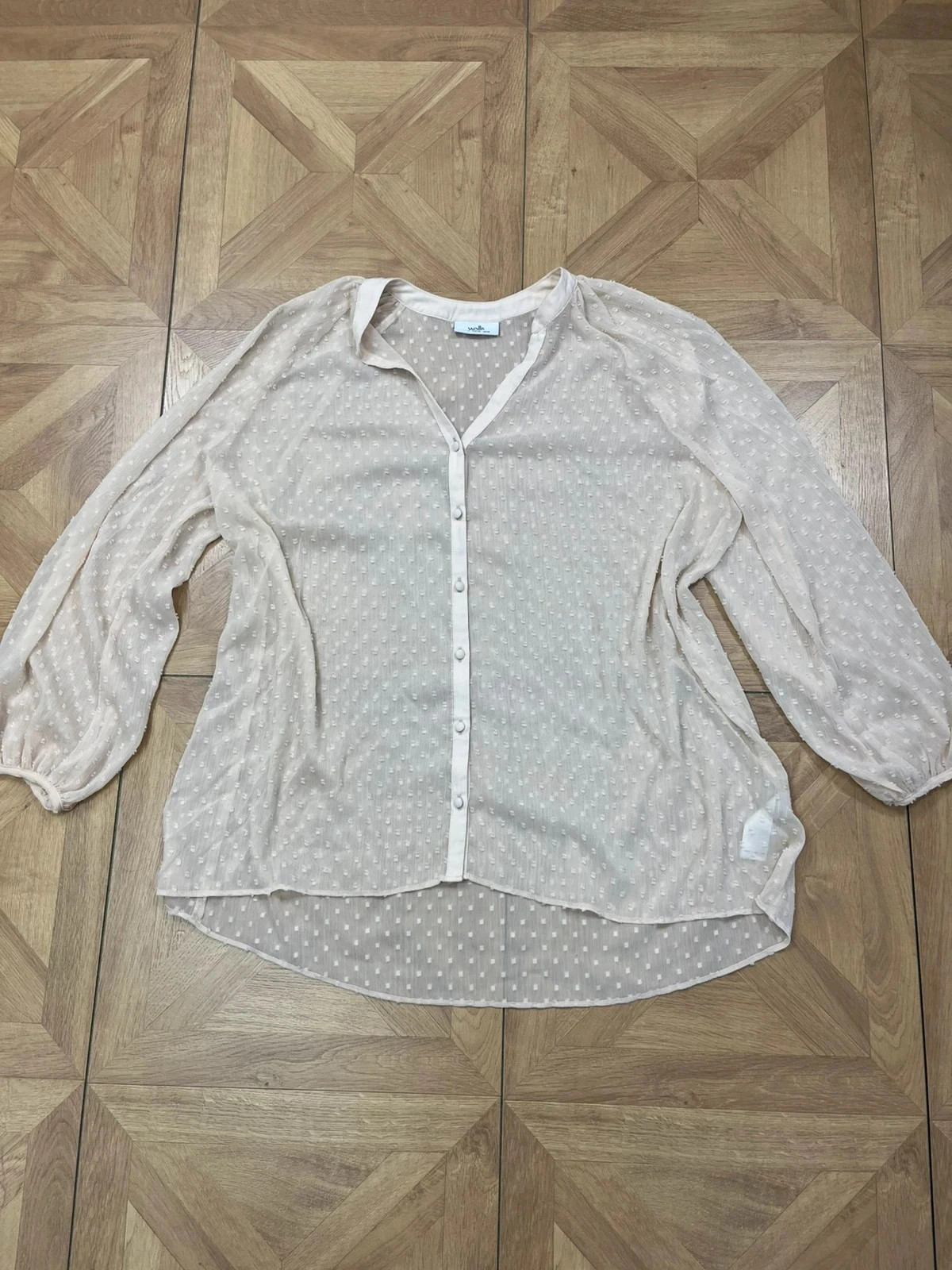 Women’s cream Wallis uk18 mesh button up shirt blouse