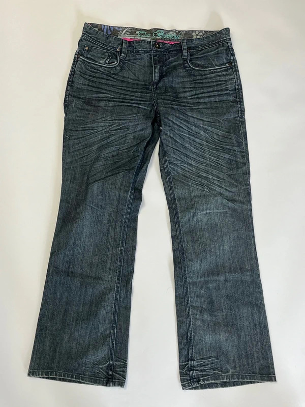 Next Dark Wash Bootcut Flared Jeans Low Rise Stretch Denim Large