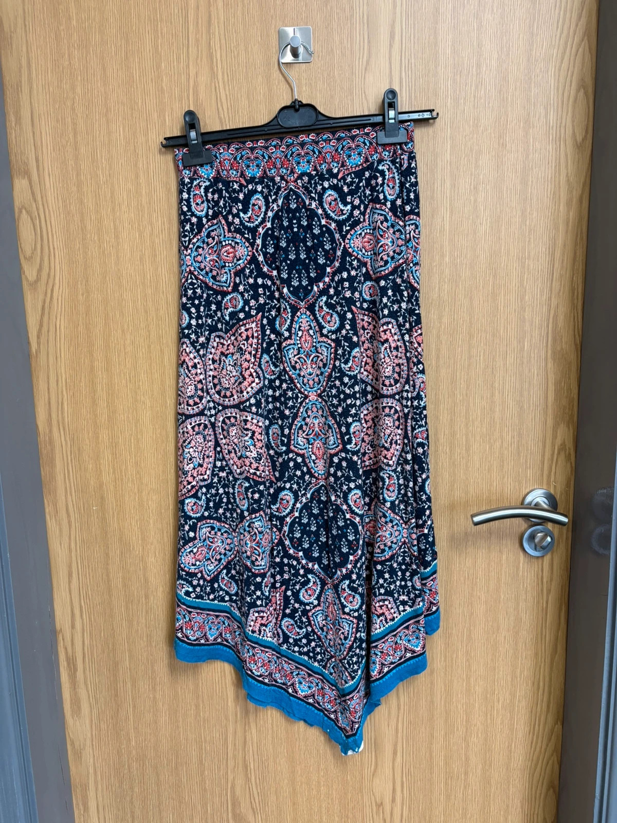 Monsoon Boho Paisley Print Maxi Skirt Navy Blue Size S