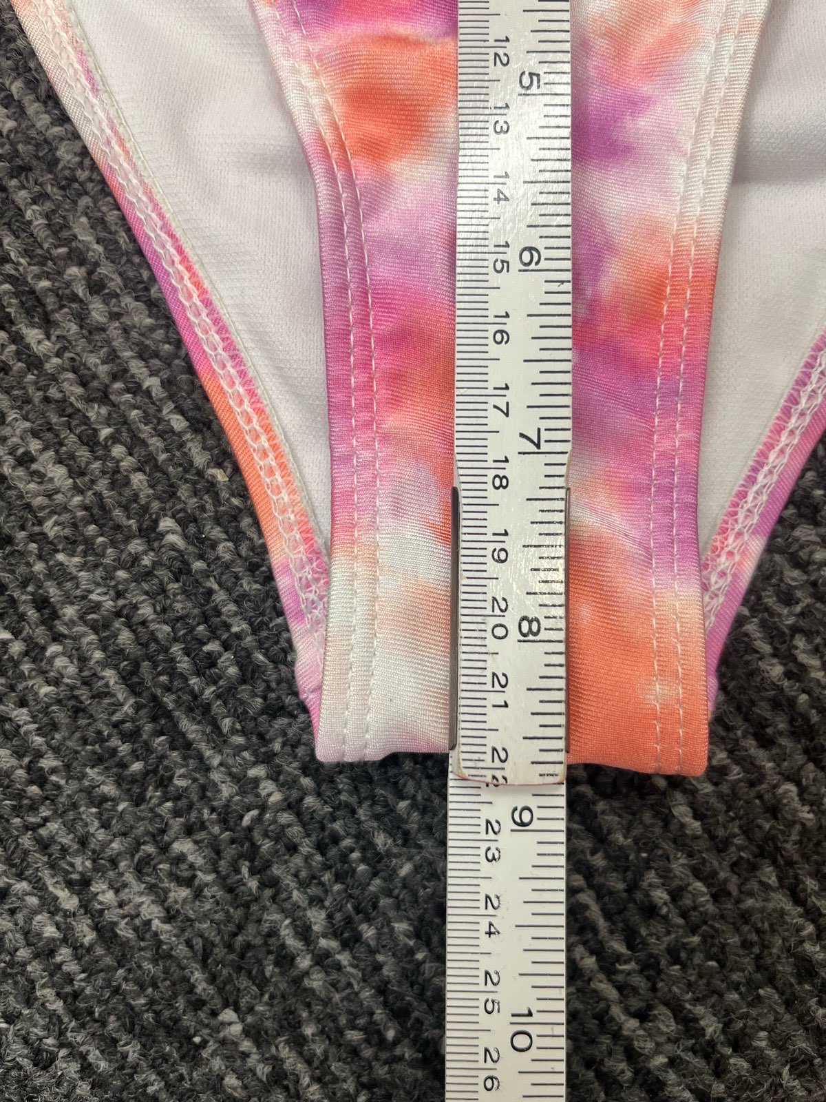 Unique 21 Pink & Orange Tie-Dye Triangle Bikini Set with Tie-Side Bottoms image 4