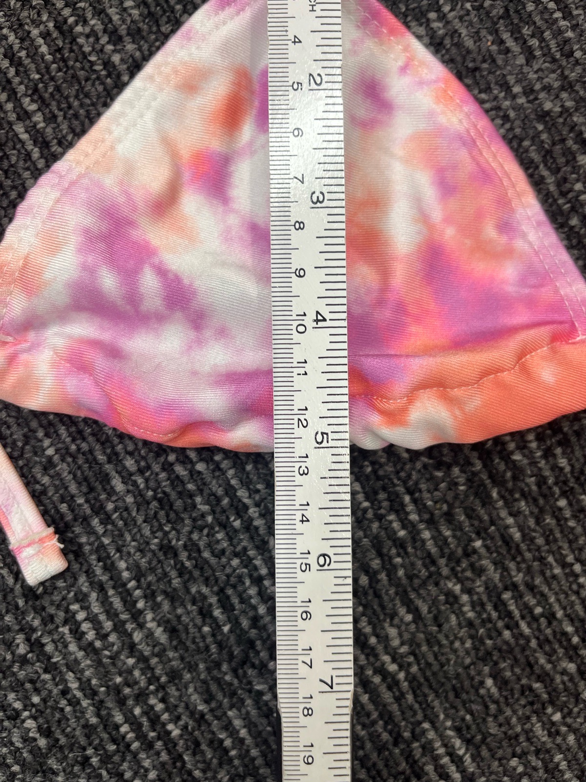 Unique 21 Pink & Orange Tie-Dye Triangle Bikini Set with Tie-Side Bottoms image 10