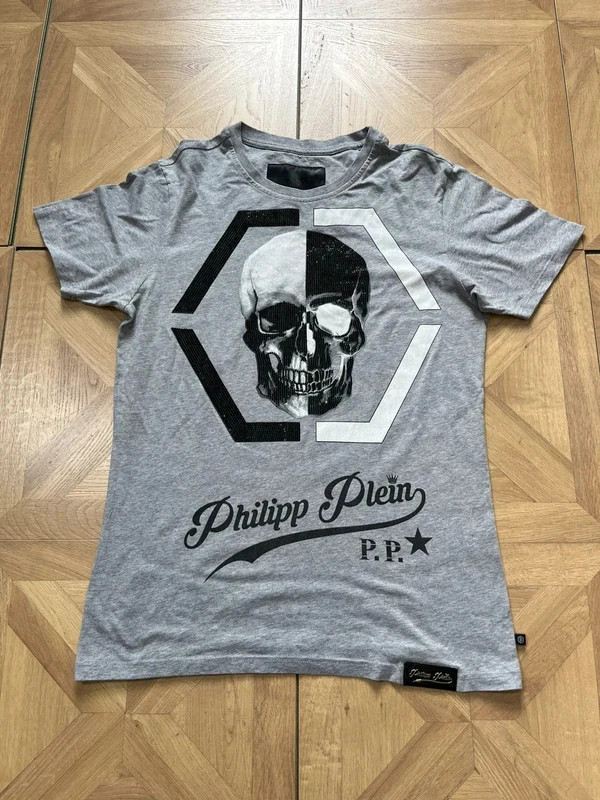Men’s grey skull Philipp Plein authentic t shirt