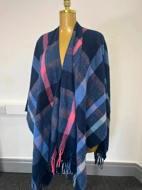 M&amp;S navy mix one size tassle detail cover up / shawl / scarf