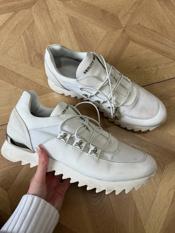 Philipp Plein White Mountain Runner Skull Sneakers Trainers EU 43 UK 9
