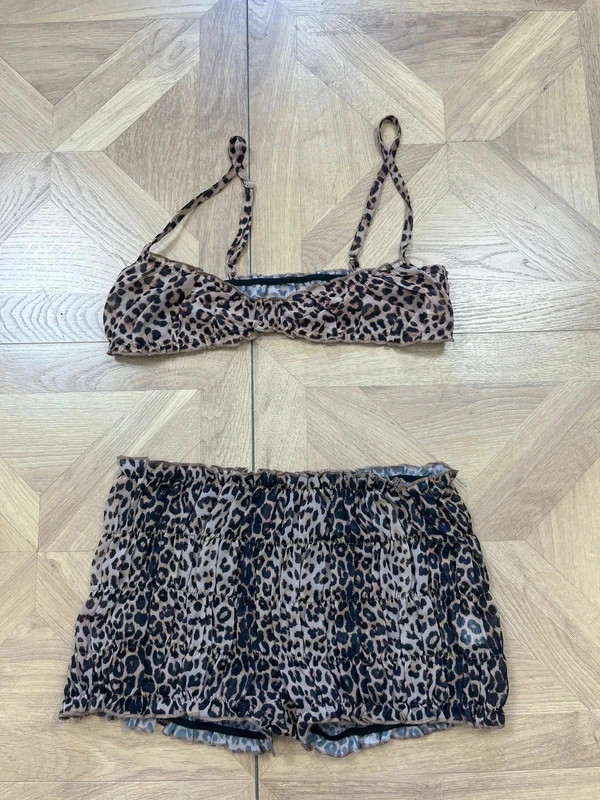 Women’s Y2K stretchy sexy leopard print two piece set