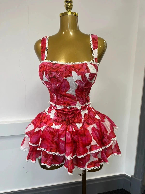 Charo Ruiz Ibiza Floral Corset & Ruffle Skirt Co-Ord