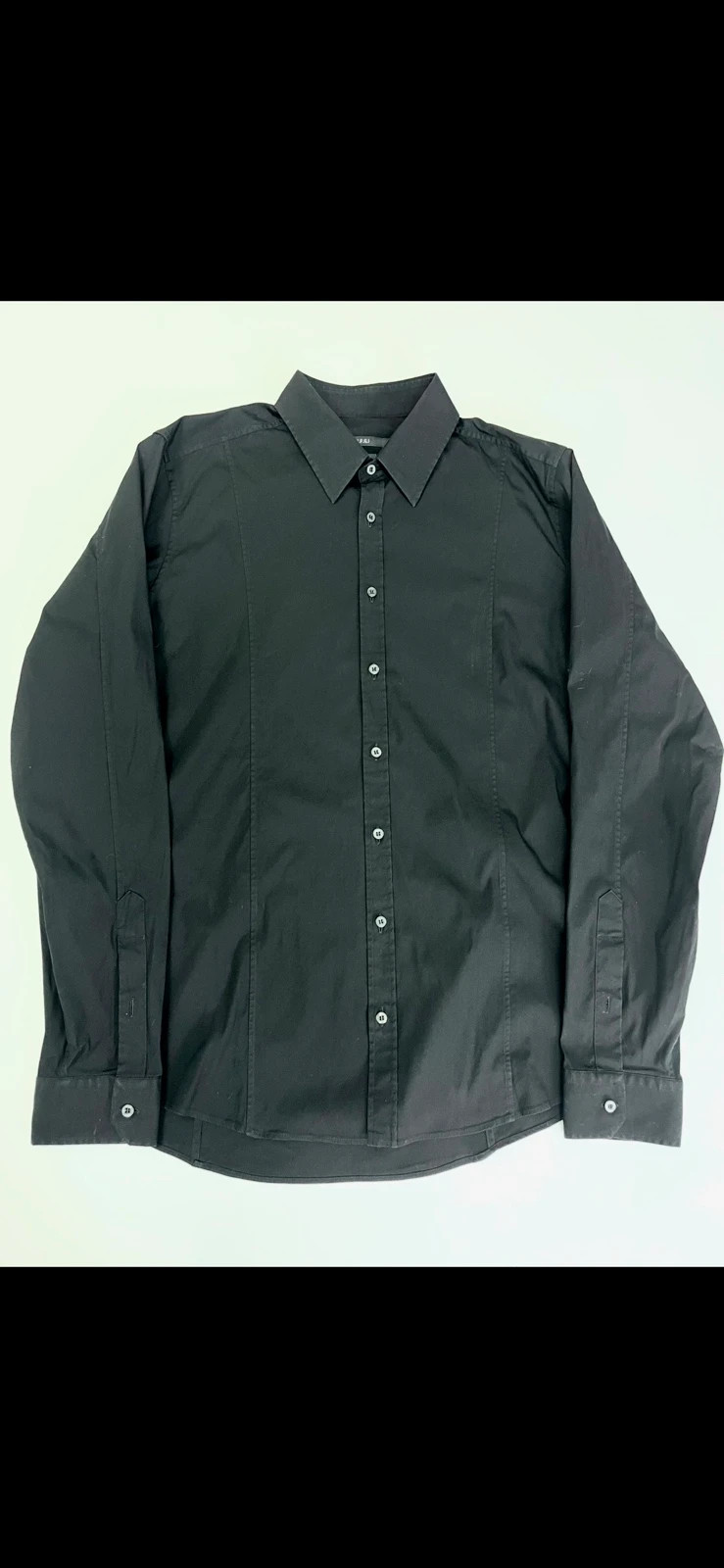Nicole Fargo Black Long Sleeve Smart Formal Button Up Shirt Large