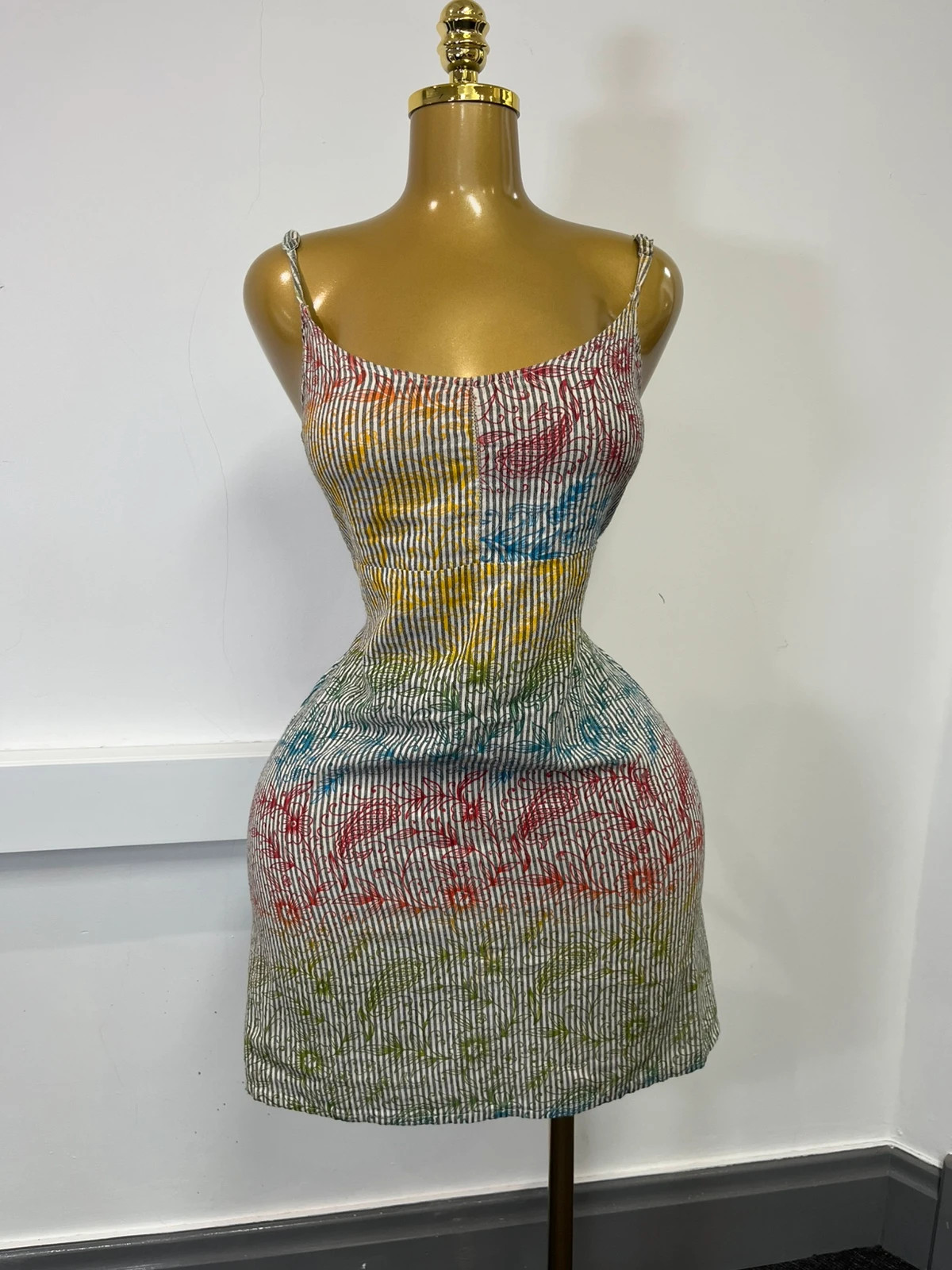 Cringo S/M hippie style multicoloured y2k midi dress
