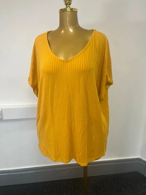 Women’s papaya curve yellow uk 18 shirt sleeve top