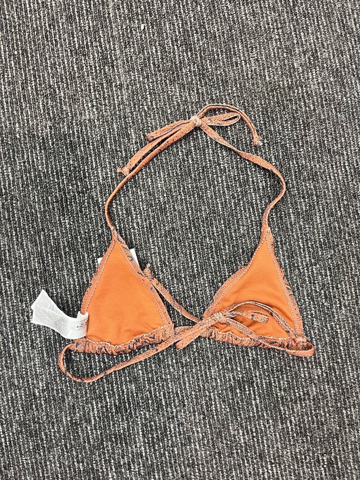 Primark Brown Snake Print Triangle Bikini Set with Tie-Side Bottoms image 3