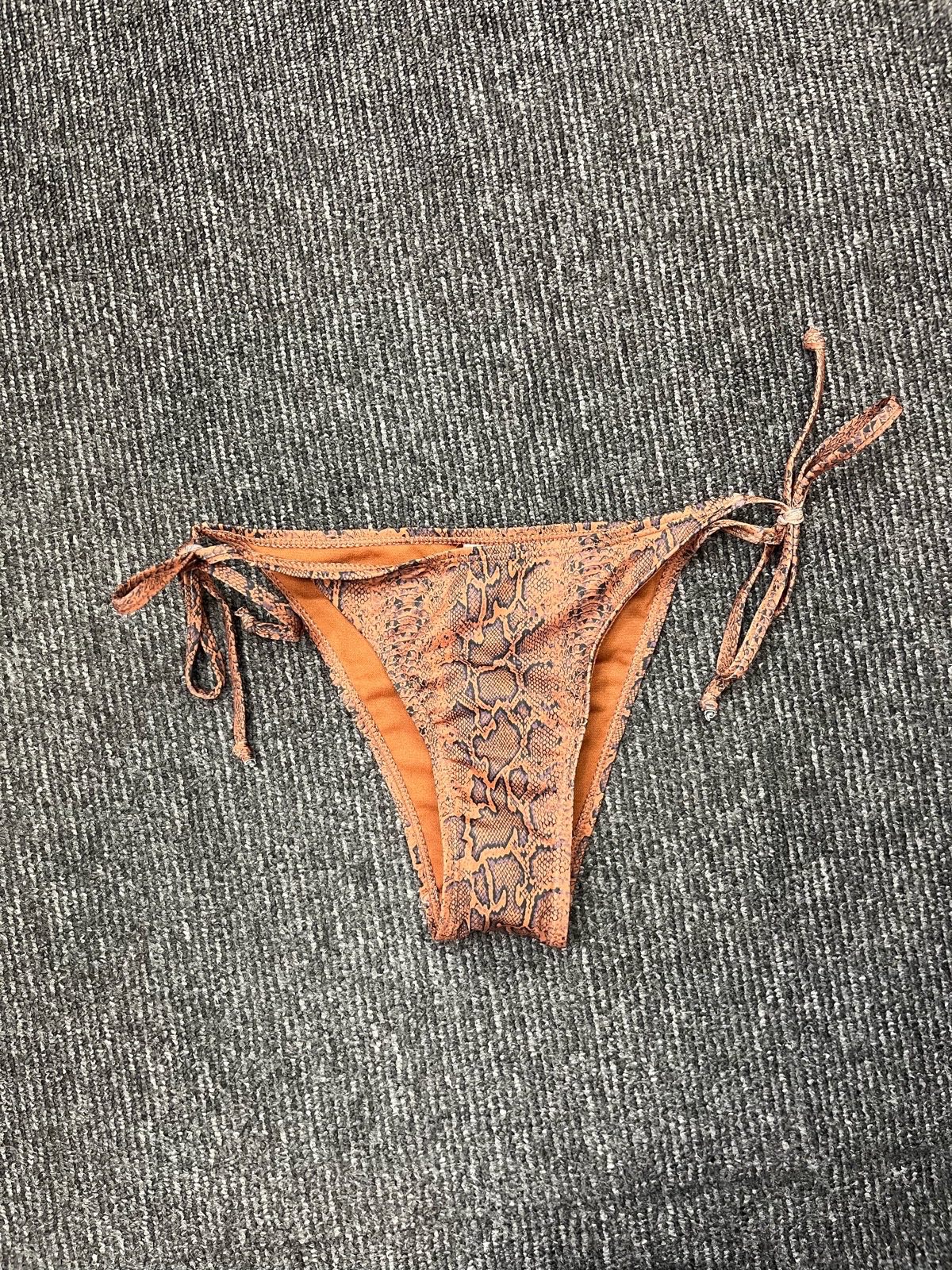 Primark Brown Snake Print Triangle Bikini Set with Tie-Side Bottoms image 7