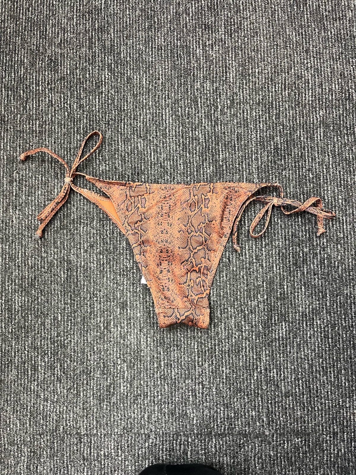 Primark Brown Snake Print Triangle Bikini Set with Tie-Side Bottoms image 8