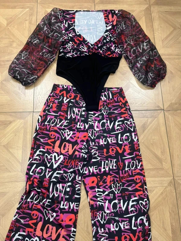 Forever unique two piece abstract colourful uk 16 two piece