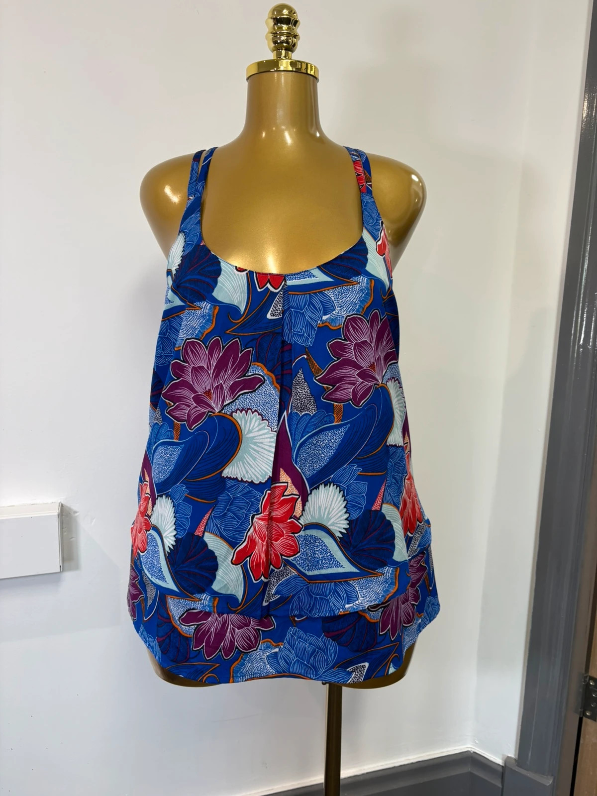 M&co blue abstract y2k uk 14 women’s cami vest top