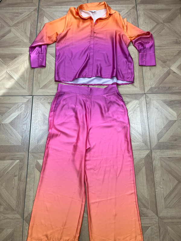 Women’s lightweight forever unique summer wide leg trousers and shirt two piece co ord