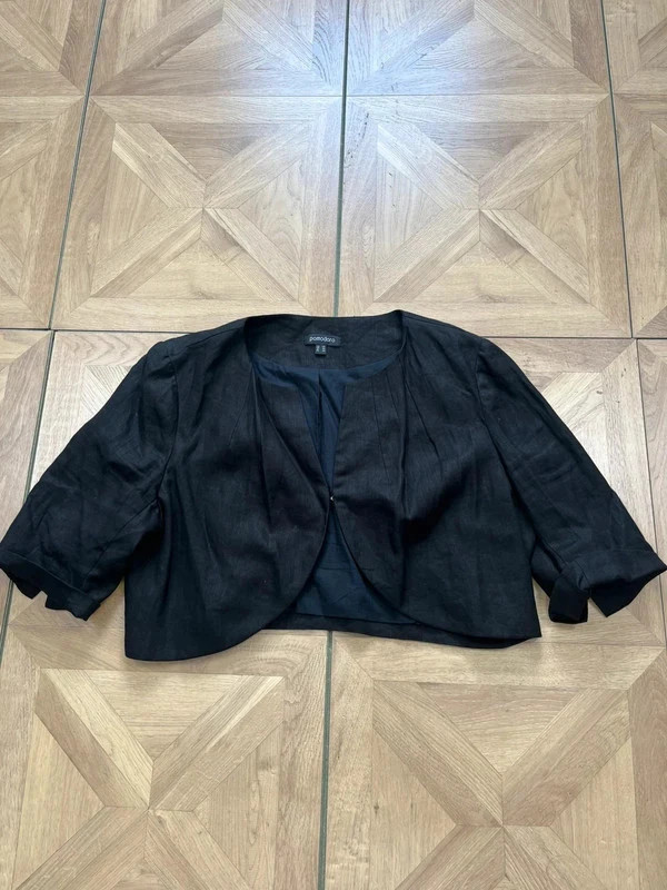 Pomodoro uk 18 shirt sleeve 100% linen cardigan / bolero