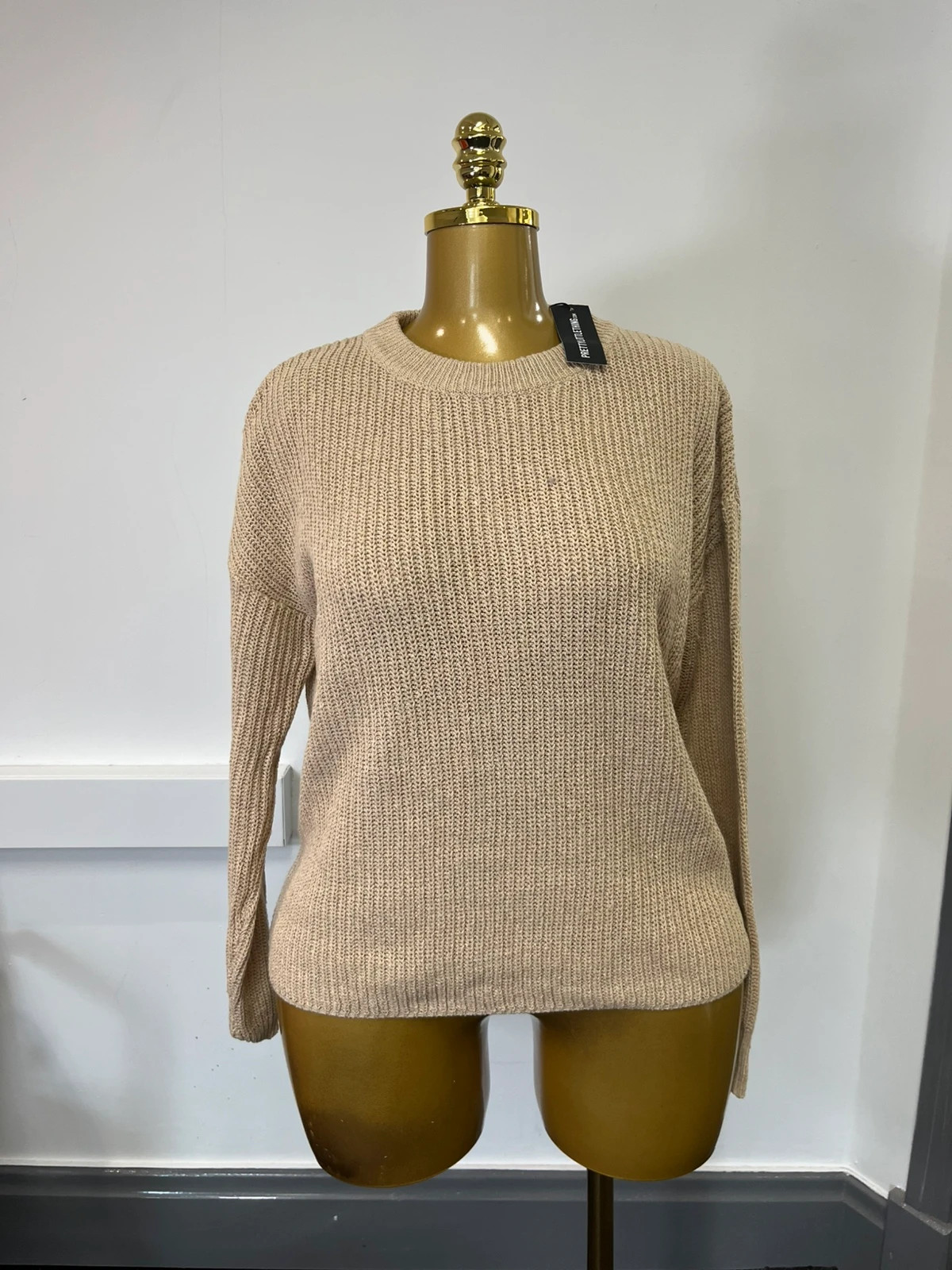 Brand new beige cotton blend long sleeve XS Plt jumper