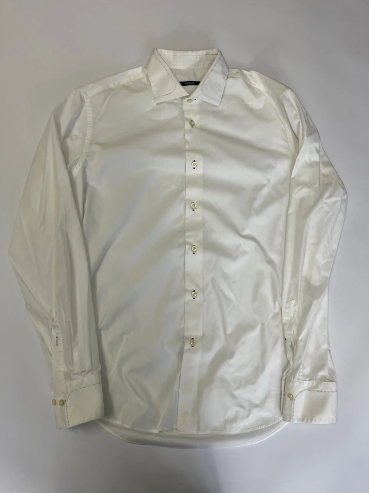 Pal Zileri White Long Sleeve Formal Dress Shirt Large