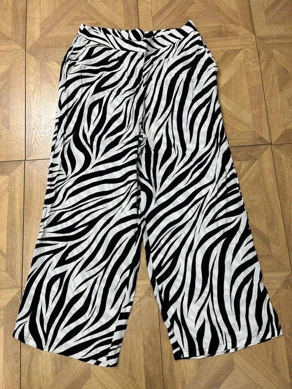 Live unlimited London zebra print high waisted wide leg trousers