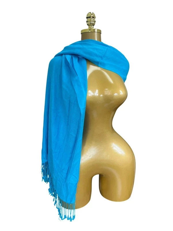 Women’s blue cotton wrap around scarf cover up