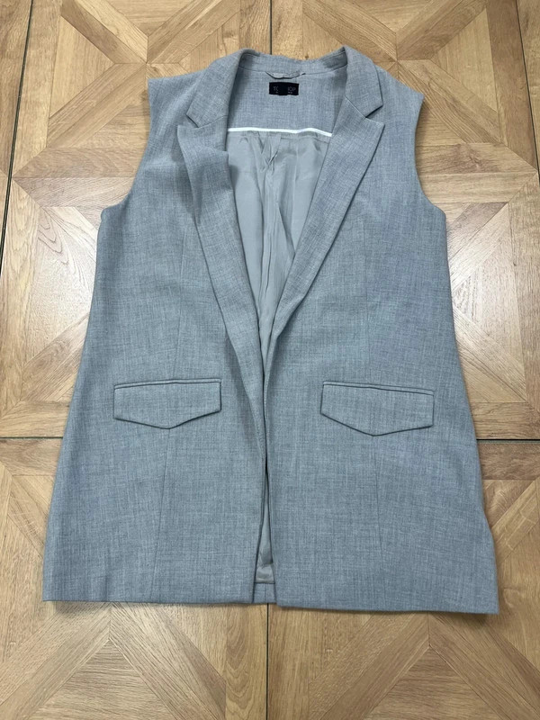 Top shop grey uk16 short sleeve classy blazer waist coat