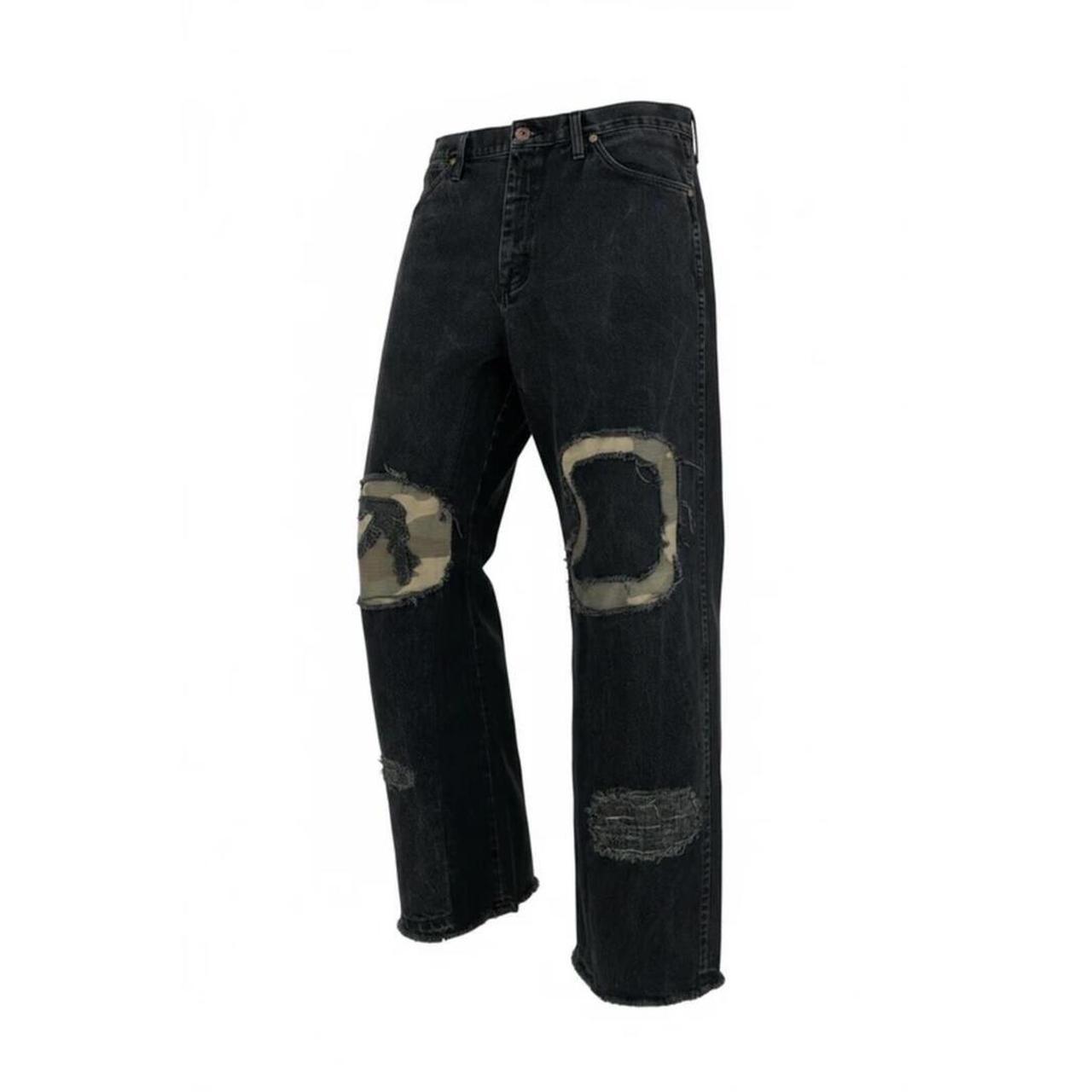 Aphex Twin Custom "AFX" Camo Patchwork Distressed Wrangler Jeans