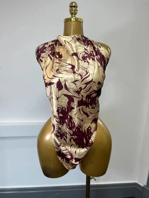 Women’s one size satin wrap around backless top