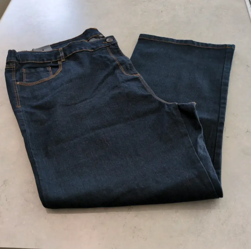 M&Co Size 28 Regular New Jeans Straight Leg Navy Blue Stretch