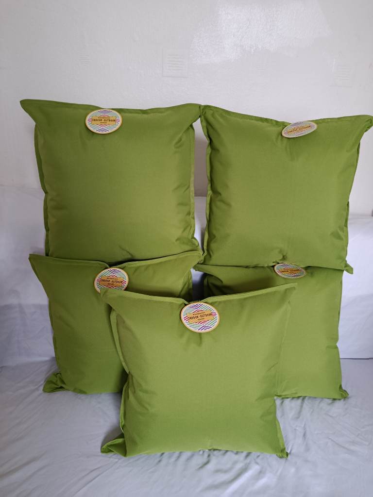 Elegant lime green Garden Cushions Set – 5 Covers with Cushion Pads Included